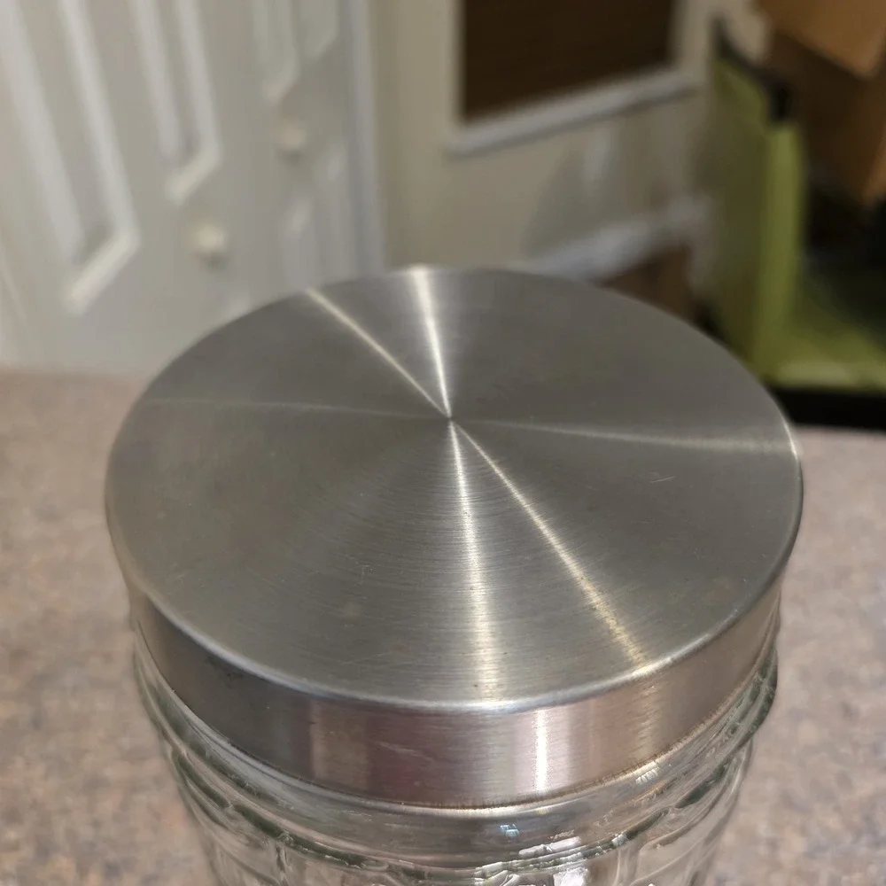 Amici Glass Cylinder Geometric Basket Weave Kitchen Storage Canister Flour Sugar